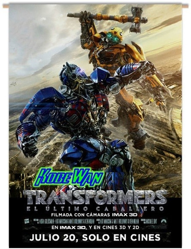 Lona Original De Cine Banner Transformers El Ultimo Caballer