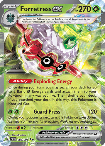 Pokemon Tcg Forretress Ex Sv4pt5 2 Double Rare (Usado)