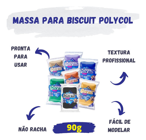 Kit Colorido Polycol 18 Massas Profissional - 90g Sortidas Cor 18 Cores