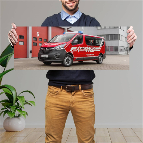 Cuadro 30x80cm Auto 2017 Opel Vivaro Feuerwehr L 693