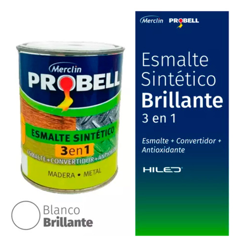 Esmalte Sint 3 En 1 Probell 250 Ml Acabado Brillante Blanco