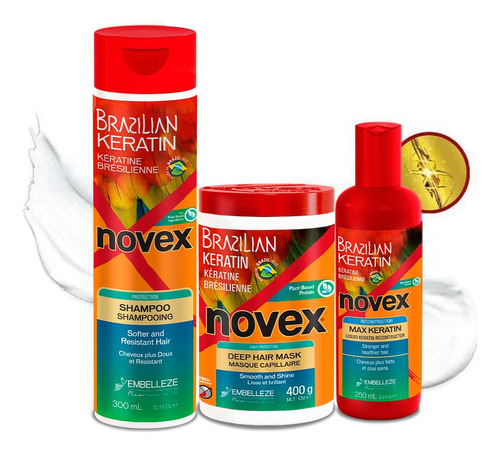 Novex Paquete De Tratamiento Liquido Brazilian Keratin Max -