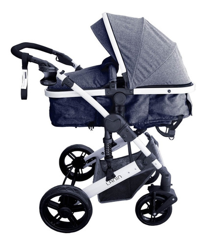 Imagen 8 de 10 de Coche Mega Baby Bebe Convertible Tres En Uno Con Huevito + Asiento Moisés Cuna Plegable Liviano