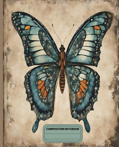 Libro: Framed Style Butterfly Composition Notebook College R