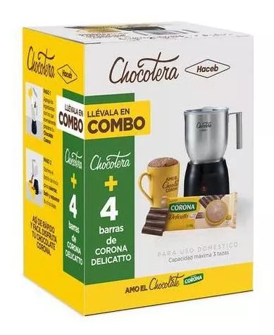 Chocolatera Eléctrica Corona Haceb + 4 Barras De Chocolate