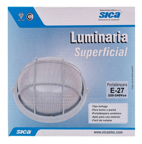 Imagen 5 de 6 de Lámpara Tipo Tortuga Sica - Redonda - 60w - Blanca