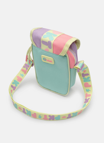 Bolsinha Color Block Infantil (com Adesivos) Puket Desenho Do Tecido Liso