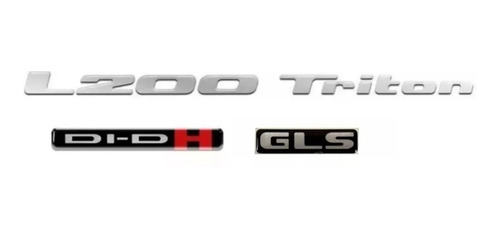 Kit Emblemas L200 Triton 2008/2017 Gls Didh 3 Pçs