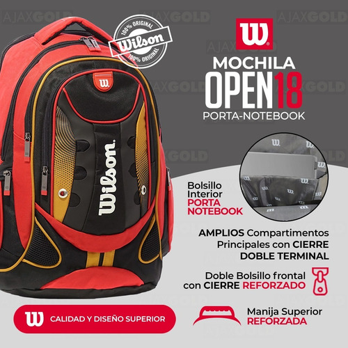 Imagen 6 de 7 de Mochila Wilson Original Porta Notebook Urbana Deportes Gym