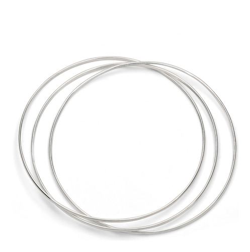 Brazalete Triple Aro De Plata 925 Pr_br_003 Color Plateado Diámetro 7 Cm Largo 0 Mm