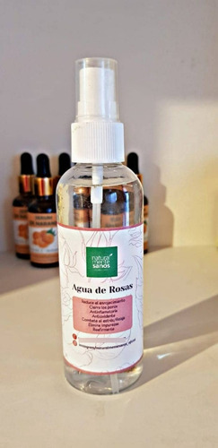 Agua De Rosas 120 Ml 100% Natural, Calidad Naturalmentesanos