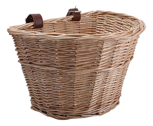 Cesta De Bicicleta En Forma De D De Mimbre Cesta De Compra
