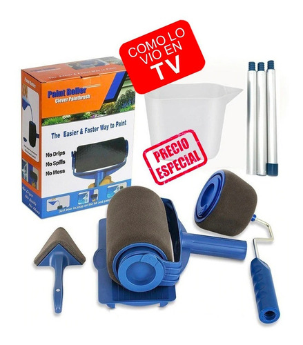 Imagen 1 de 9 de Kit Rodillo Brocha Para Pintar Rellenable Roller