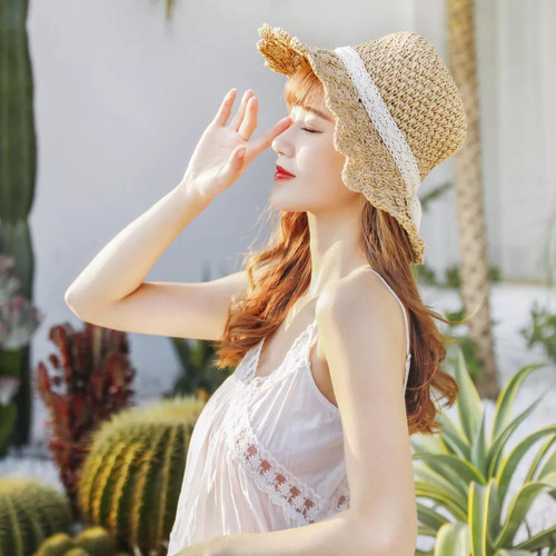 Sombrero De Playa Plegable Con Protección Solar