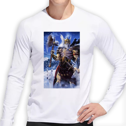 Remera Hombre Ml Odin Dios Nordico Mitologia Vikingo God M5