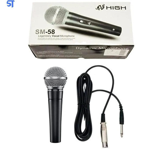 Microfone Sm 58 Profissional Com Cabo Legendary Vocal- Sm-58