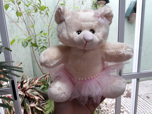 Ursinha Urso Bailarina 20cm Pelúcia Vestido Lembrancinha