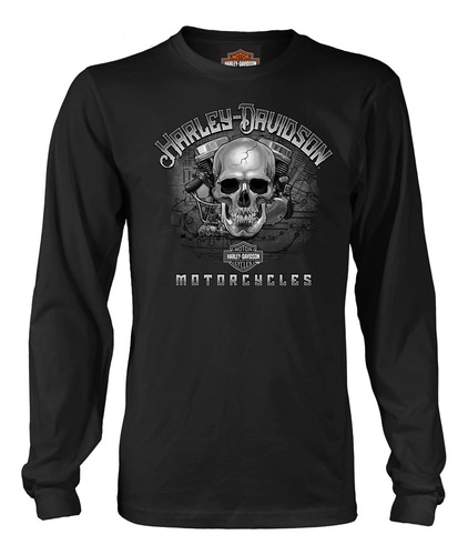 Harley-davidson Military - Camiseta Gráfica De Manga Larga N