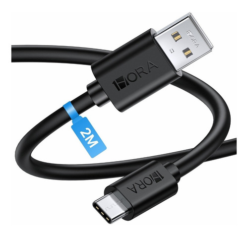 Cable usb 2.0 1Hora CAB185 negro con entrada USB salida USB Tipo C