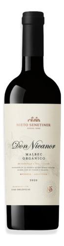 Vino Tinto Don Nicanor Malbec Orgánico 750ml X6u Mendoza