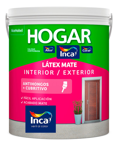 Látex Mate Interior/exterior Hogar Inca 18 Litros