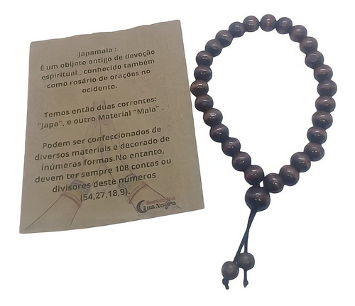Imagem 3 de 5 de Pulseira Japamala 27 Contas De Madeira Marrom
