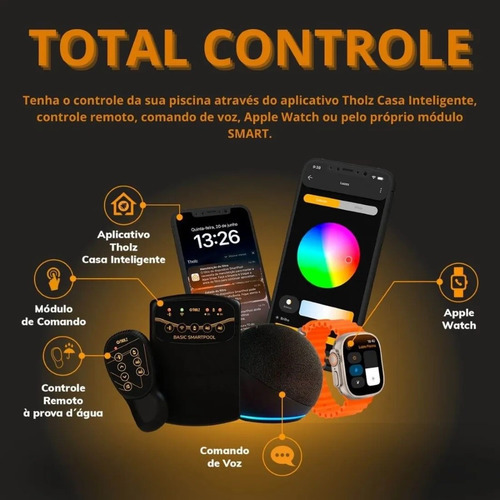 3 Led Rgbw 15w Inox Piscina Tholz + Fonte + Basic Smartpool