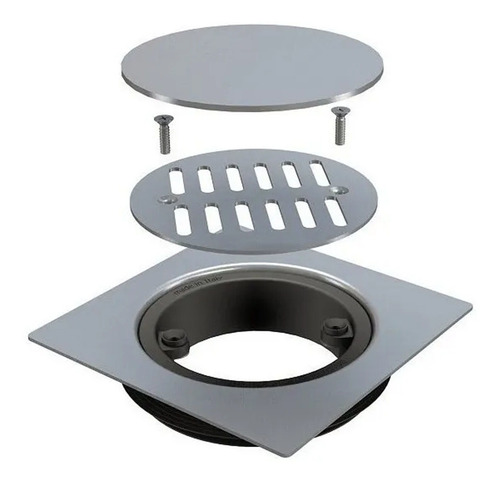 Imagen 1 de 3 de Rejilla Para Desagüe De Baño Acero Inoxidable 15x15cm
