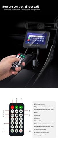 Imagen 10 de 10 de Reproductor Mp5 Bluetooth Auto Estereo Fm Usb Tf D4596bt
