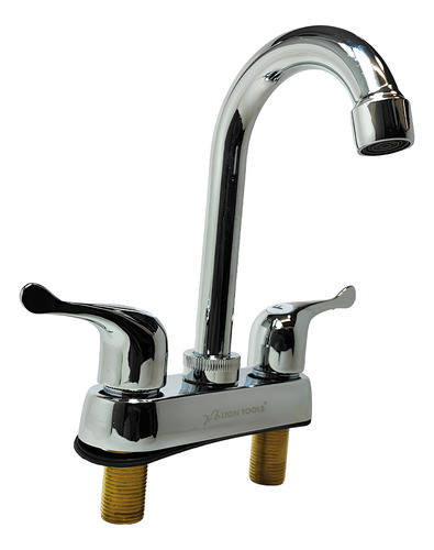 Llave Mezcladora Para Lavabo 4p Acero Inox. Cuello Curvo Acabado Cromado Color Cromado