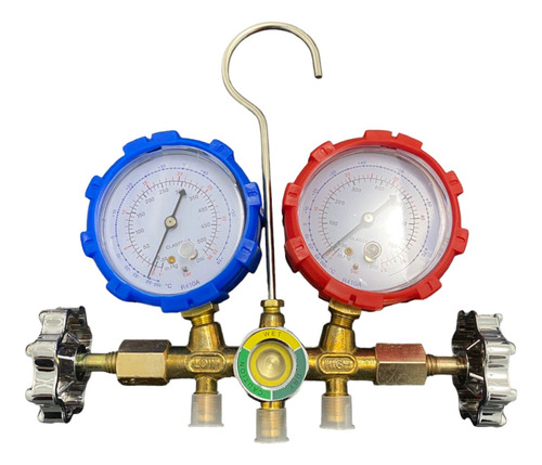 Manifold Completo R410 Cuerpo Bronce C/visor Juego Mangueras