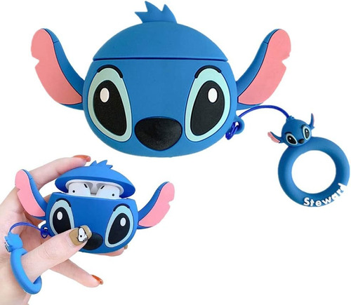 Funda De Silicona Stitch Para AirPods 1,2 A Prueba De Golpes