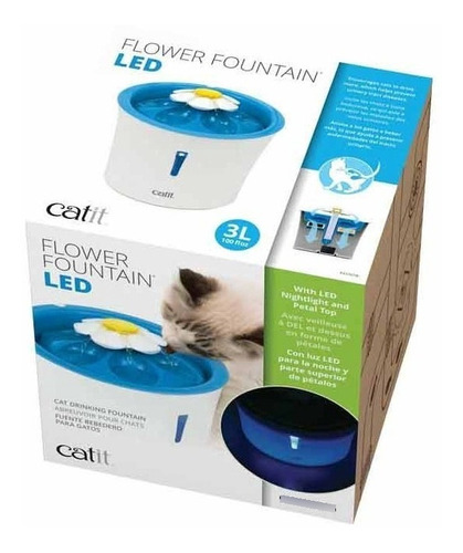 Catit 2.0 Fuente Bebedera Flor Led Gatos