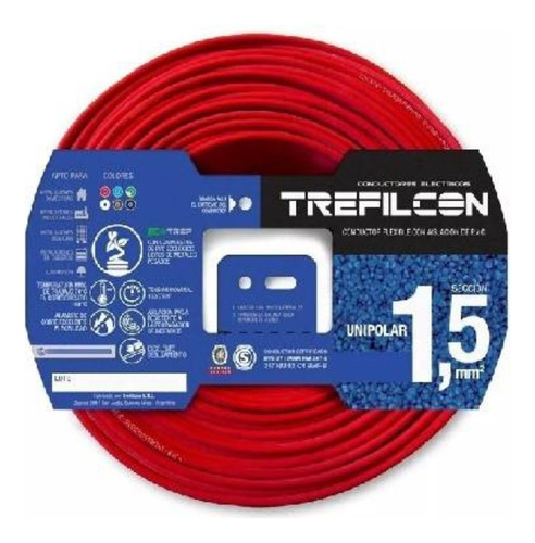 Cable Unipolar 1.5 Treflicon Rollo X 50 Mts Celeste Rojo