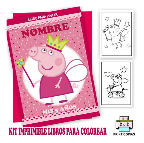 Kit Imprimible Librito Para Pintar  Y Personalizar Peppa Pig