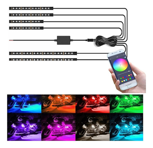 Tiras Led Rgb Para Motocicletas, Control De Aplicaciones, Lu