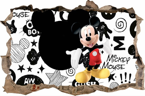 Vinilos Efecto Hueco 3d Mickey Mouse - Cali - 1.50m X 1m