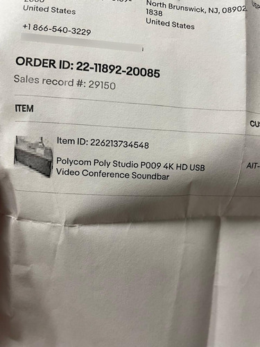 Polycom Poly Studio P009 4k Hd Usb Video Conference Soundbar