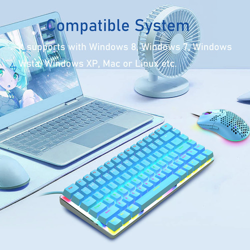 Felicon Ak33 - Teclado Mecánico Con Cable Para Videojuegos,