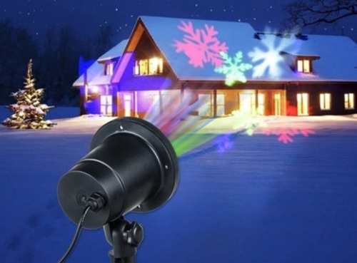 Imagen 2 de 8 de Luz De Colores Proyector De Navidad Copo De Nieve.