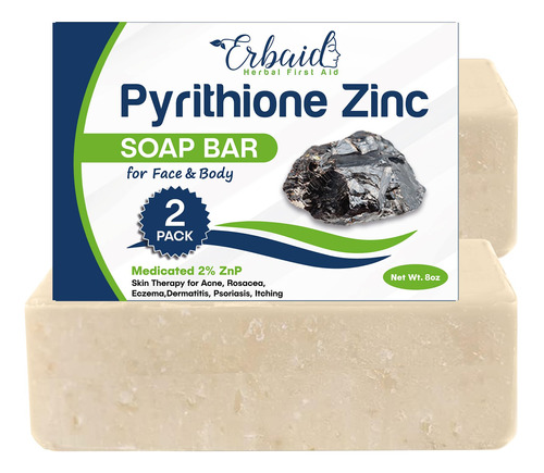 Pyrithione - Barra De Jabon De Zinc Para Cara Y Cuerpo, 4 On