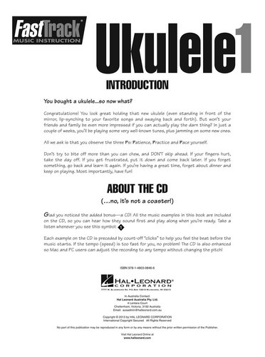 Fast Track Ukulele 1., De Chad Johnson., Vol. 1. Editorial Hal Leonard, Tapa Blanda En Inglés, 2013
