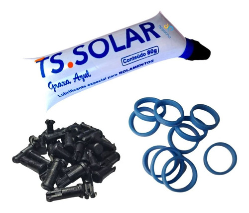 Kit Manutenção Aquec Solar Oring Azul + Graxa Pinos Ts Solar