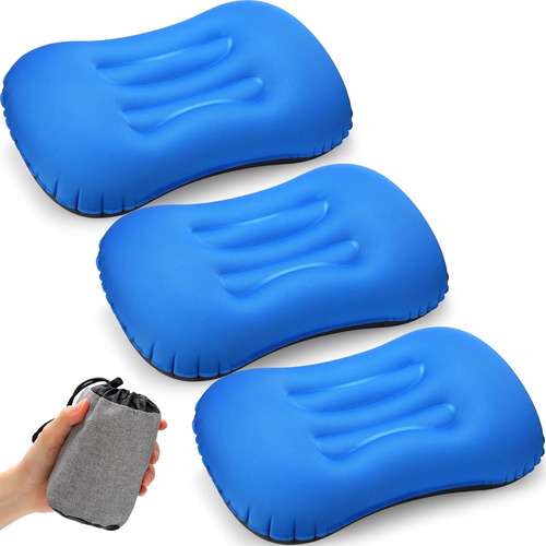 Almohada Inflable Tatuo Para Acampar Y Viajar, 3 Piezas, Ult