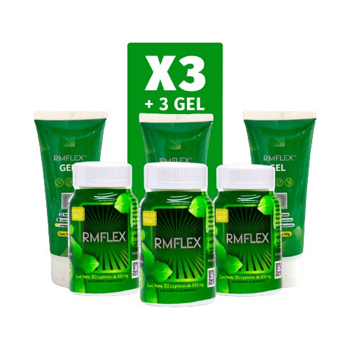 3 Rmflex 30 Capletas +3 Gel Glucosamina Rmflex 100% Original