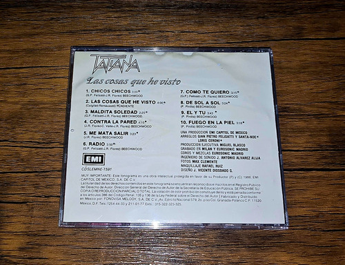Tatiana - Las Cosas Que He Visto (cd, 1988) No Thalia Flans Estándar (Usado)