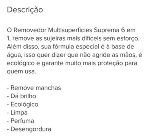 Limpador Removedor Perfumado Multiuso Uso Geral 1000mLl