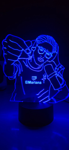 Lampara Led Elmariana Streamer Regalo Fan + Control16colores Negro