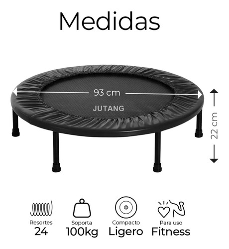 Mini Trampolín Brincolín Ejercicio Fitness Jumping Aeróbics Negro