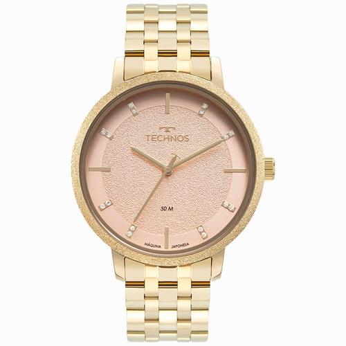 Relógio Feminino Technos Brilho Dourado Original Com Nfe
